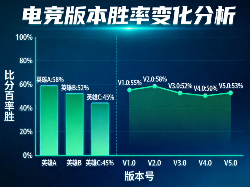 电竞数据分析图表可视化展示 - 柱状图与折线图显示版本胜率变化