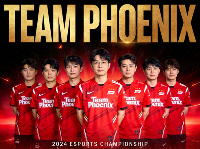 Team Phoenix 战队宣传图 - 战队成员身着红色队服合影